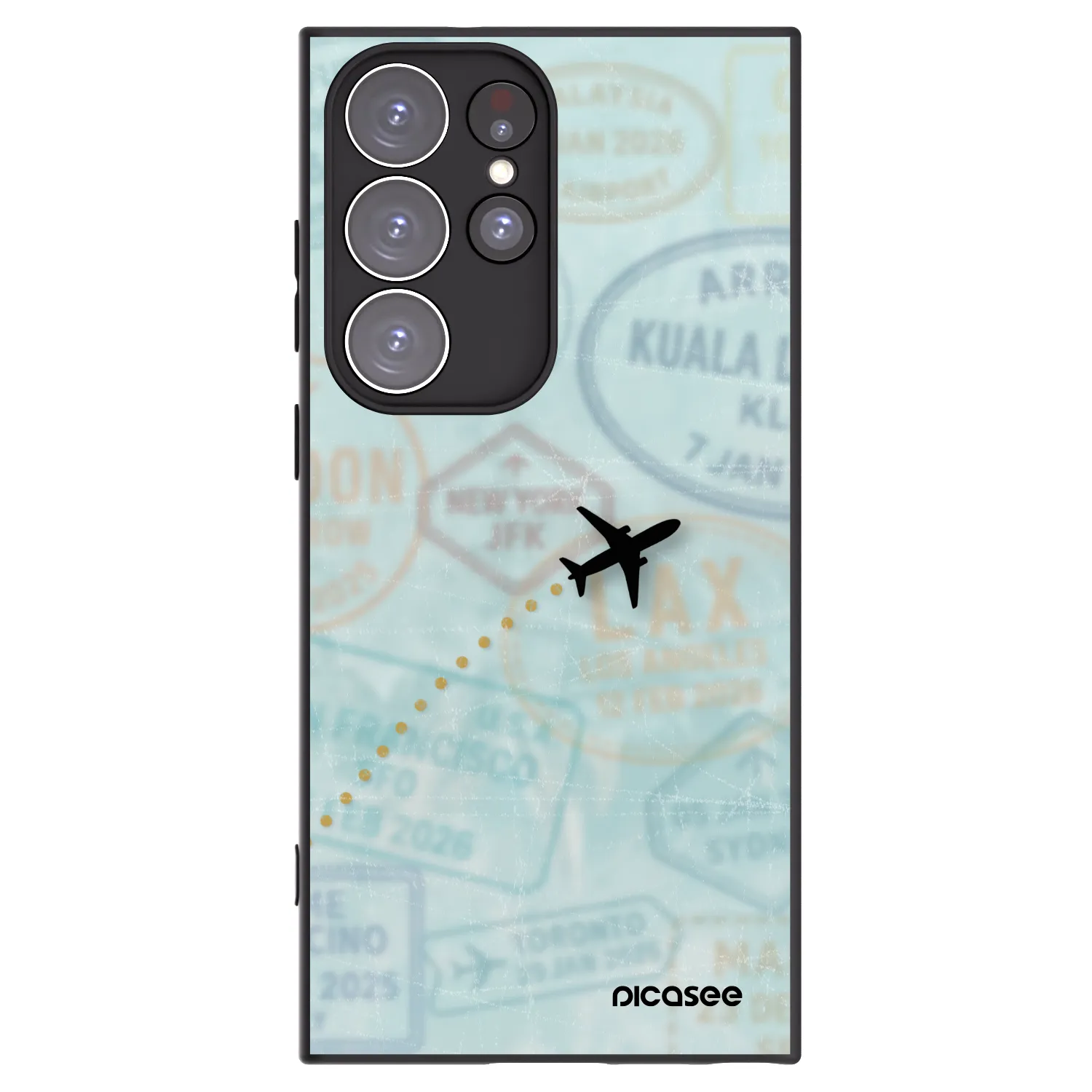 Picasee silikónový čierny obal pre Samsung Galaxy S23 Ultra 5G - FLIGHT PATH