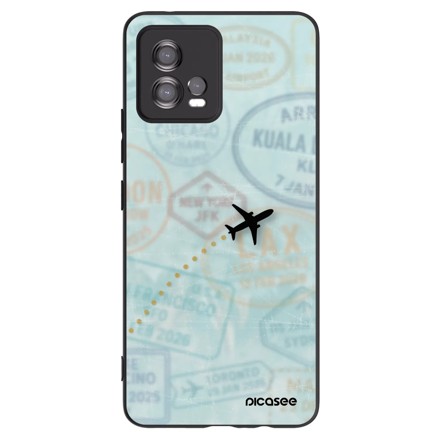Picasee silikónový čierny obal pre Motorola Moto G72 - FLIGHT PATH