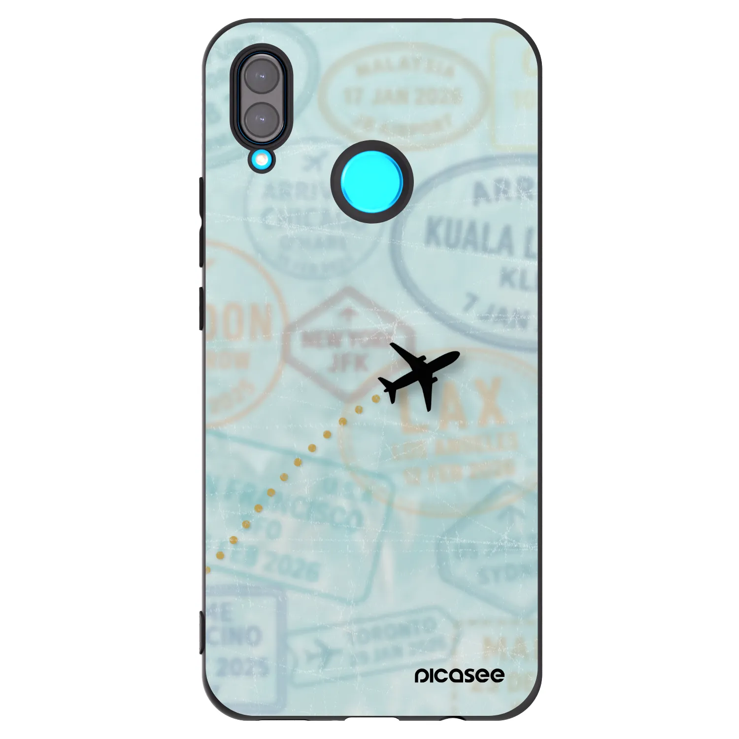 Picasee silikónový čierny obal pre Huawei Nova 3 - FLIGHT PATH