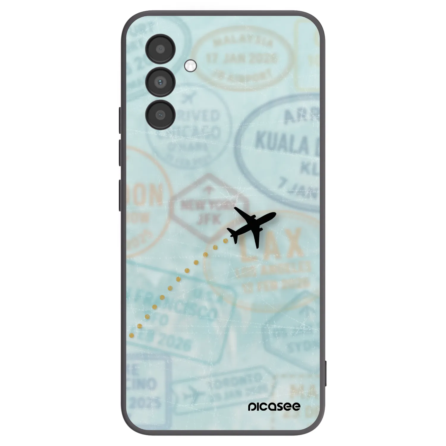 Picasee silikónový čierny obal pre Samsung Galaxy A04s A047F - FLIGHT PATH