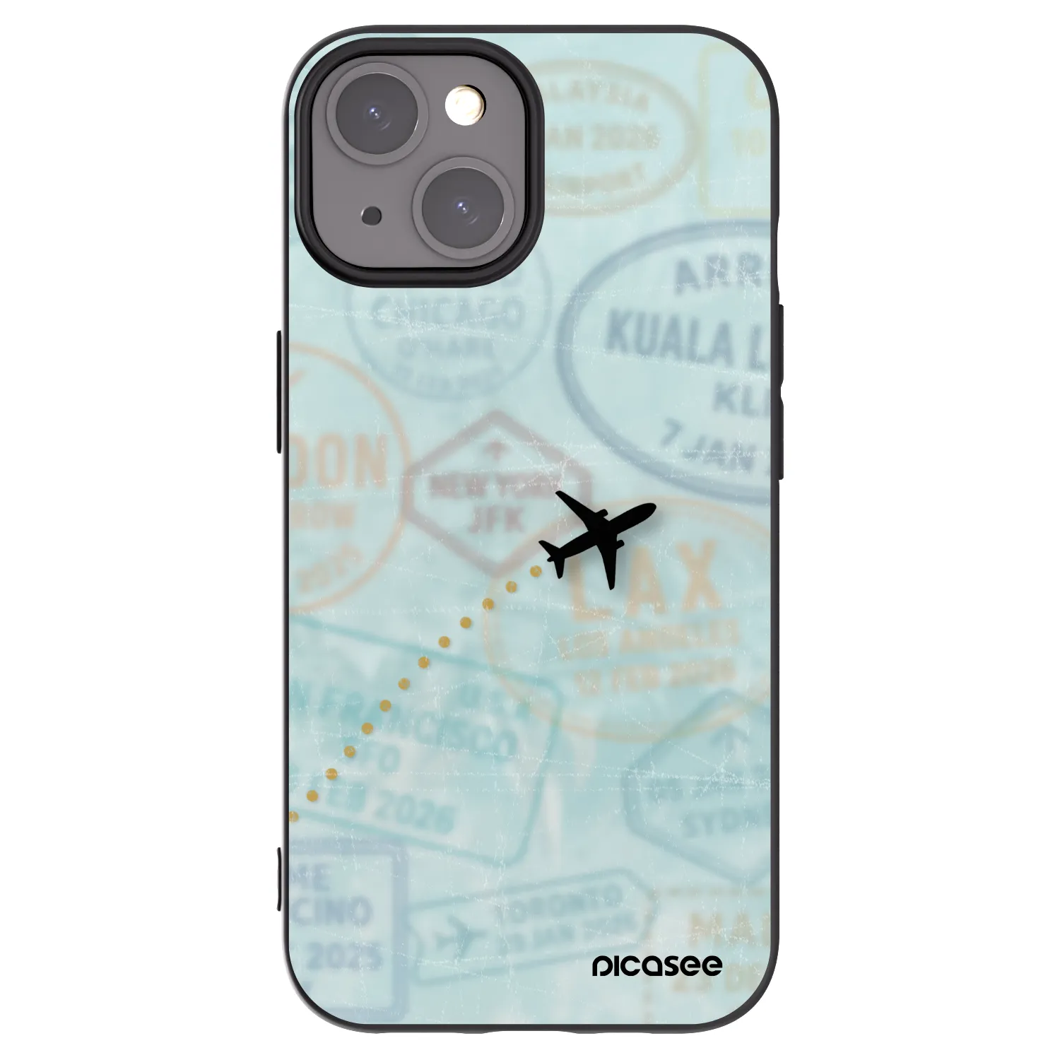 Picasee silikónový čierny obal pre Apple iPhone 15 - FLIGHT PATH