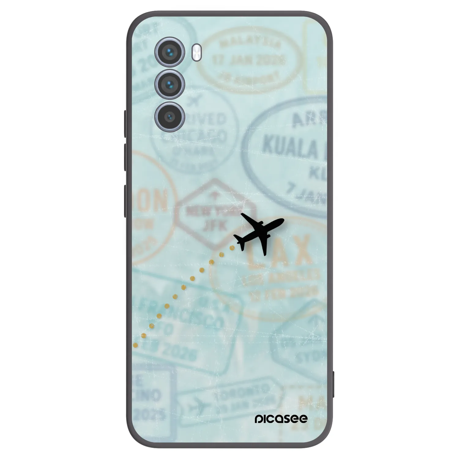 Picasee silikónový čierny obal pre Motorola Moto G62 - FLIGHT PATH