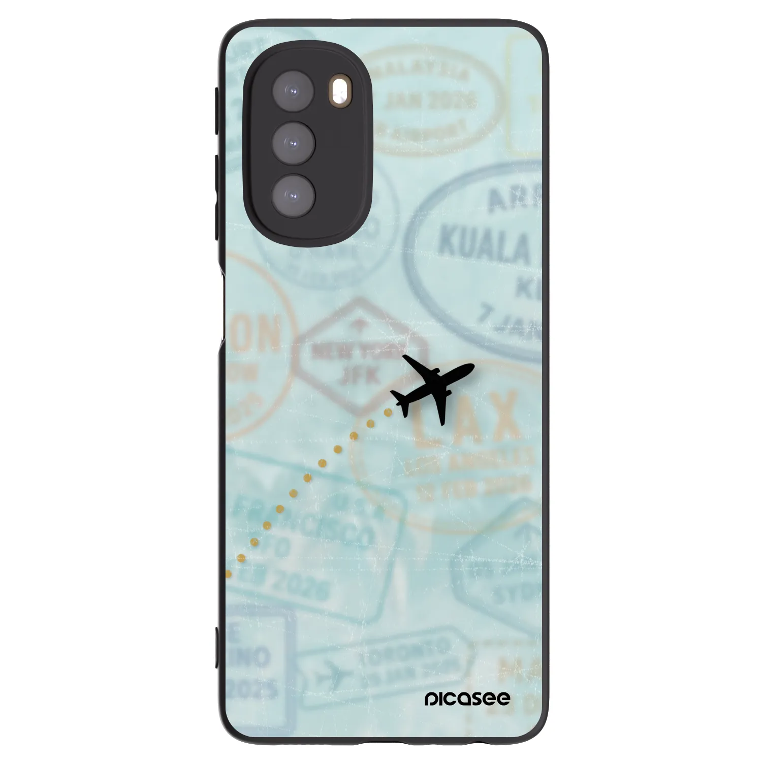 Picasee silikónový čierny obal pre Motorola Moto G51 - FLIGHT PATH