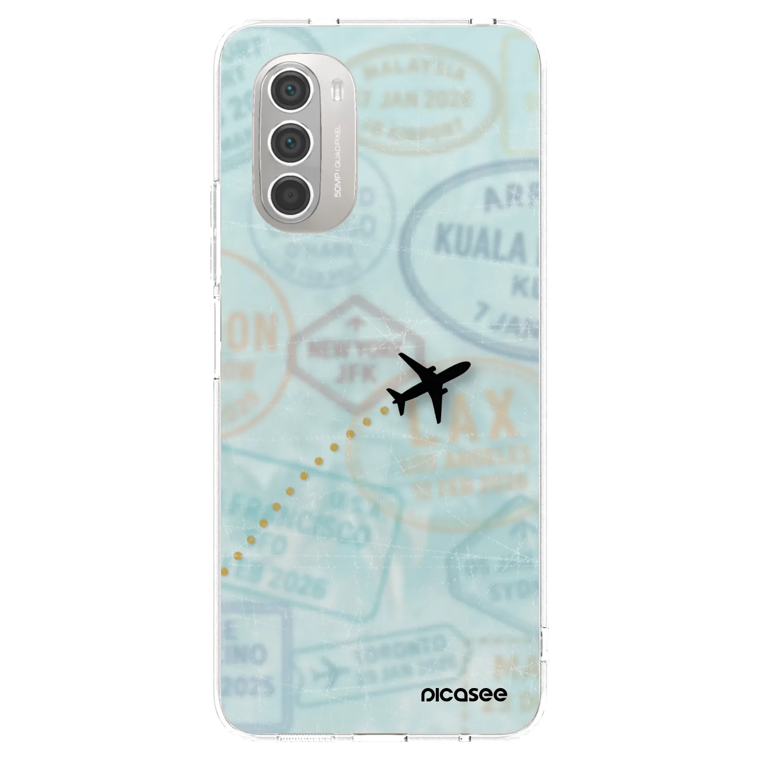 Picasee silikónový prehľadný obal pre Motorola Moto G51 - FLIGHT PATH