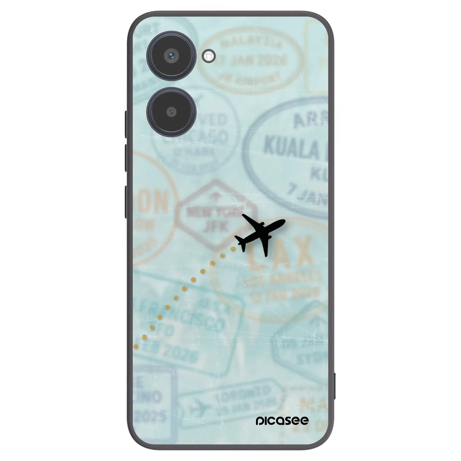 Picasee silikónový čierny obal pre Realme 10 4G - FLIGHT PATH