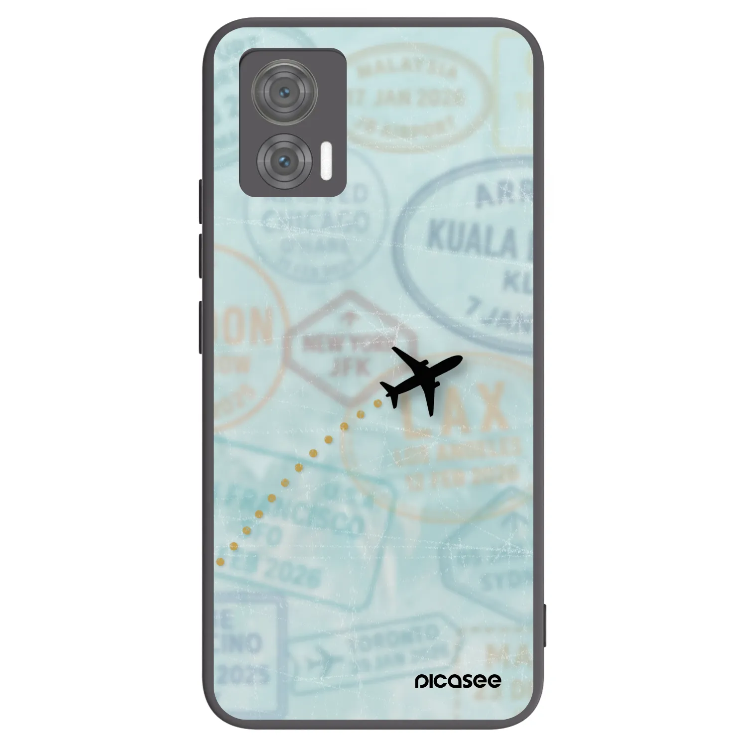 Picasee silikónový čierny obal pre Motorola Edge 30 Neo - FLIGHT PATH