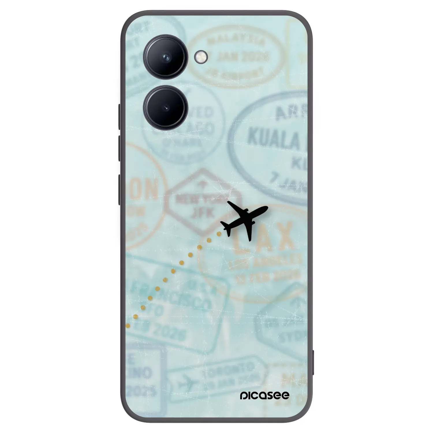 Picasee silikónový čierny obal pre Realme C33 (2023) - FLIGHT PATH