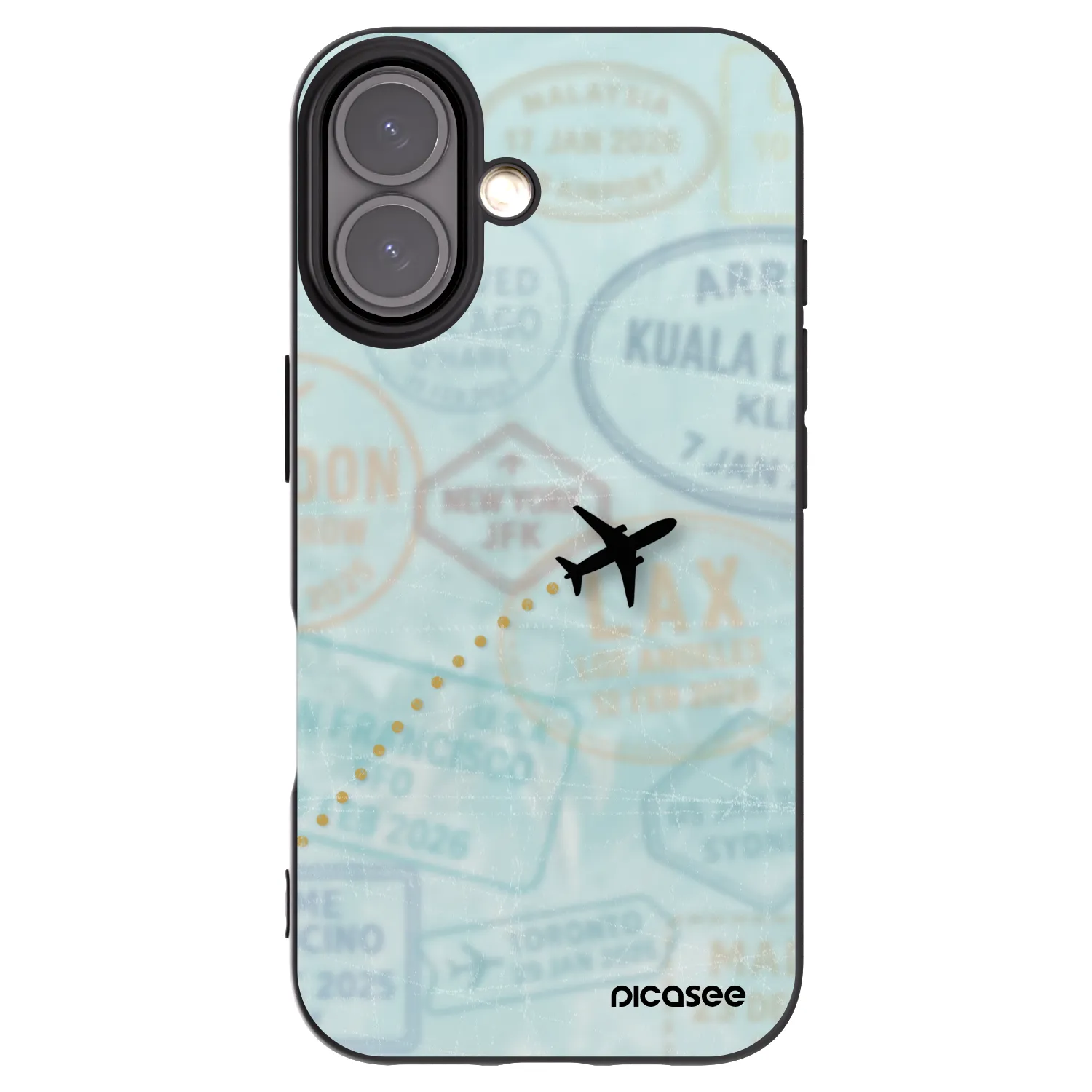 Picasee silikónový čierny obal pre Apple iPhone 16 - FLIGHT PATH