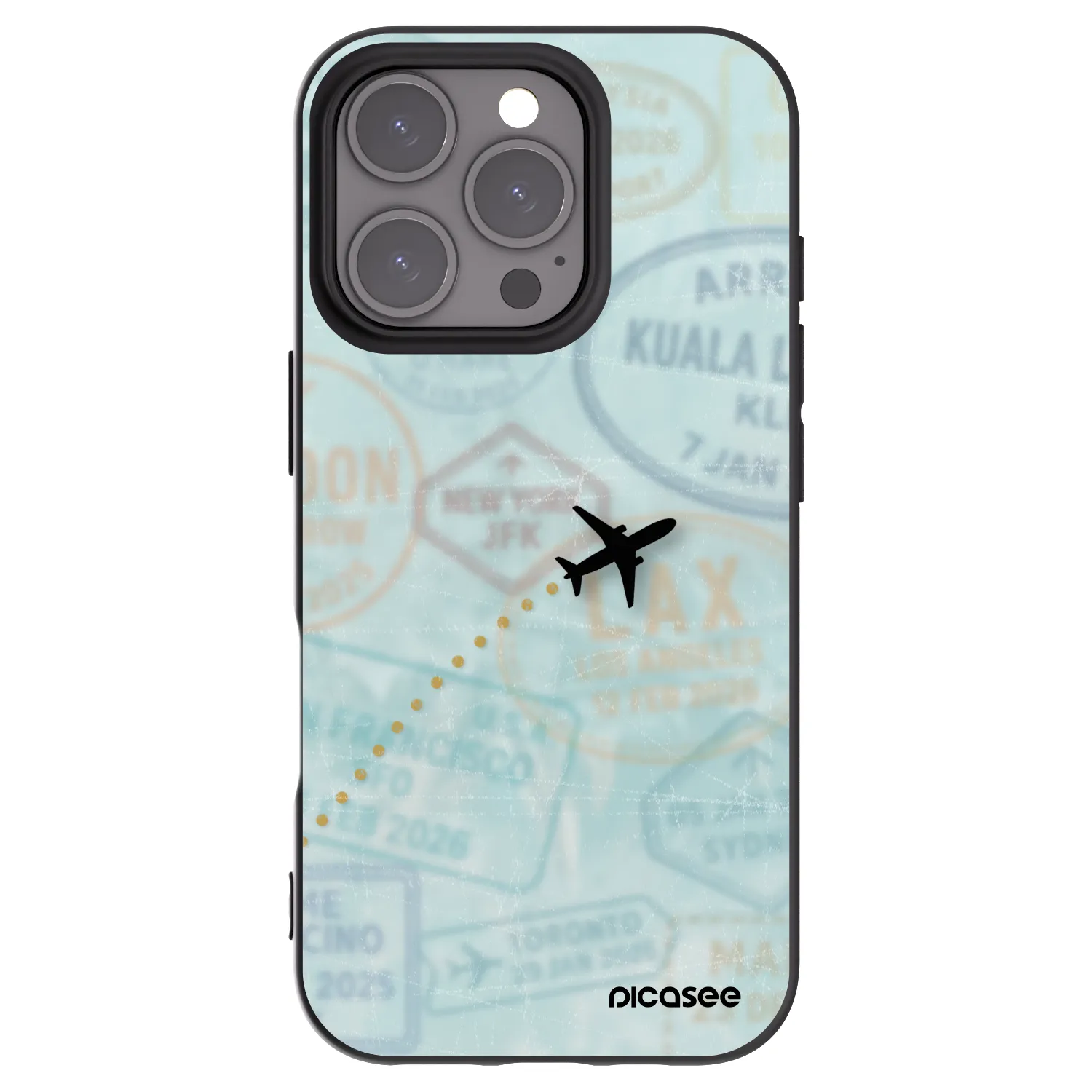 Picasee silikónový čierny obal pre Apple iPhone 16 Pro - FLIGHT PATH