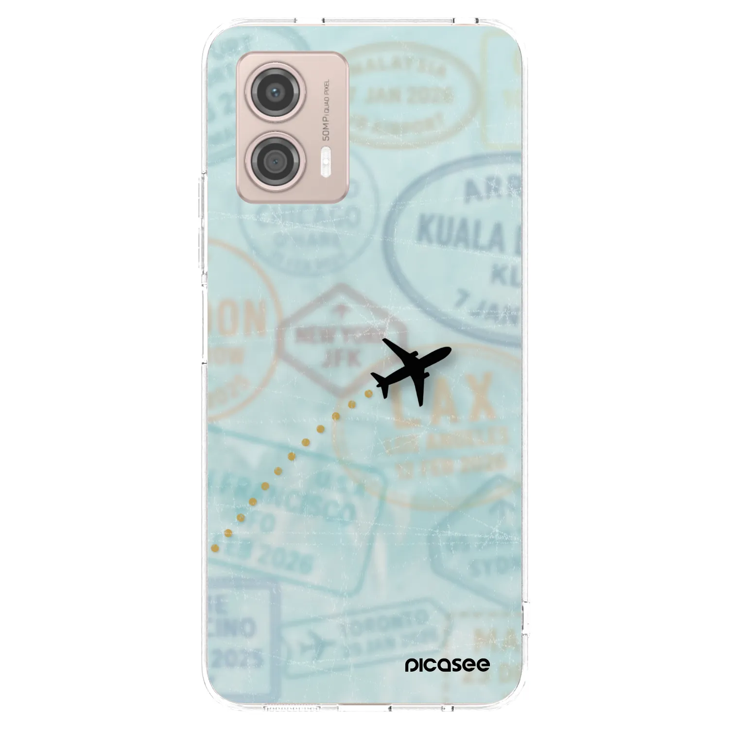 Picasee silikónový prehľadný obal pre Motorola Moto G53 5G - FLIGHT PATH