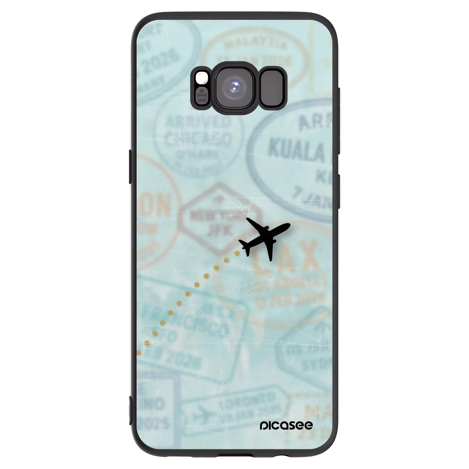 Picasee silikónový čierny obal pre Samsung Galaxy S8 G950F - FLIGHT PATH