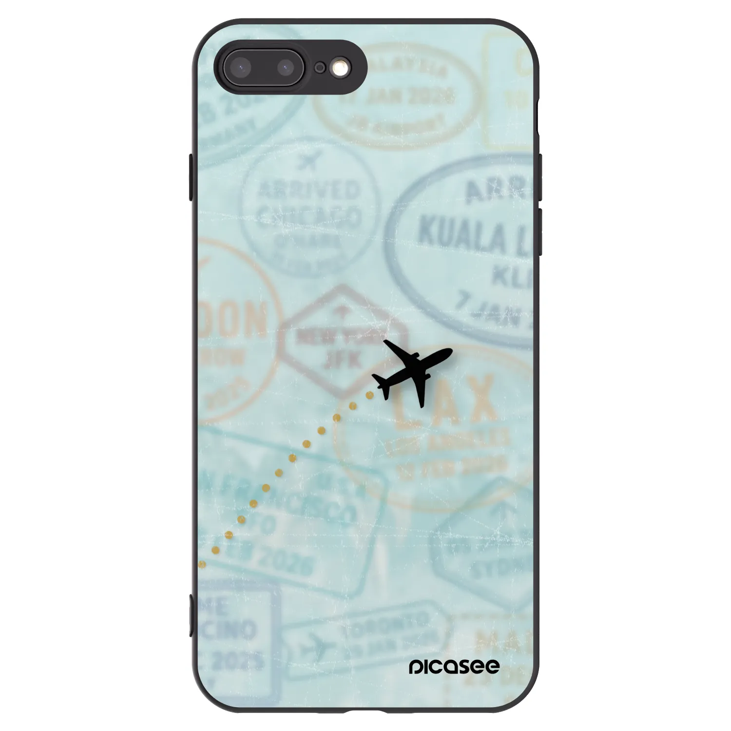 Picasee silikónový čierny obal pre Apple iPhone 7 Plus - FLIGHT PATH