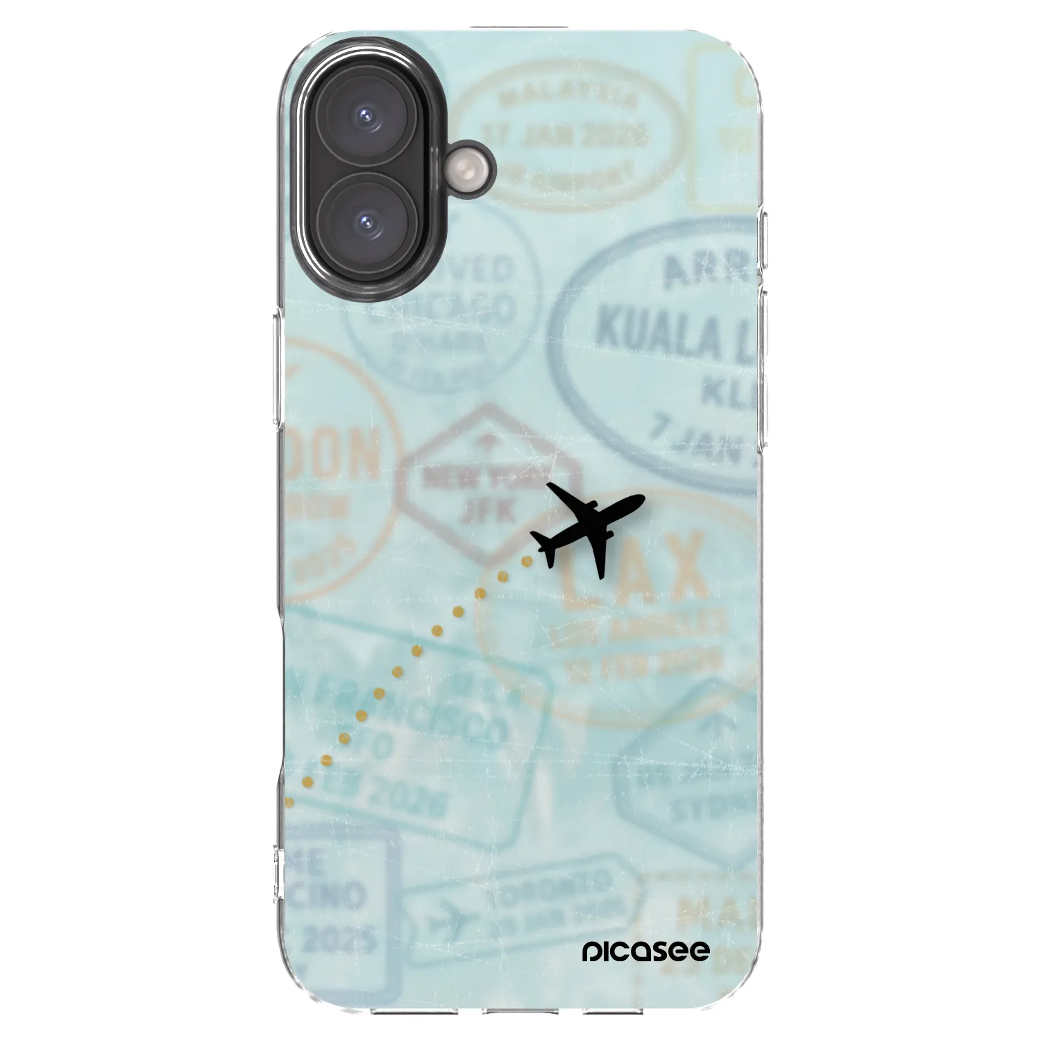 Picasee silikónový prehľadný obal pre Apple iPhone 16 Plus - FLIGHT PATH