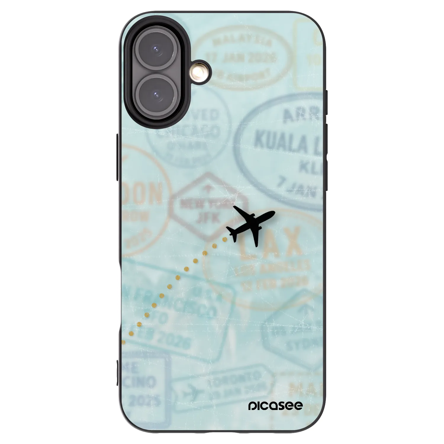 Picasee silikónový čierny obal pre Apple iPhone 16 Plus - FLIGHT PATH