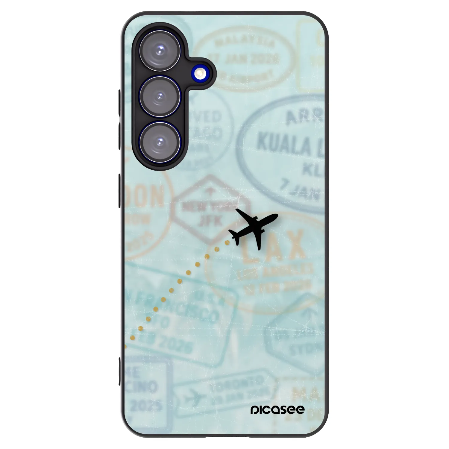 Picasee silikónový čierny obal pre Samsung Galaxy S25 5G - FLIGHT PATH