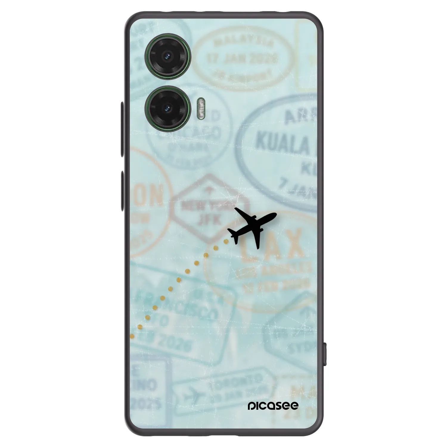Picasee silikónový čierny obal pre Motorola Moto G35 5G - FLIGHT PATH