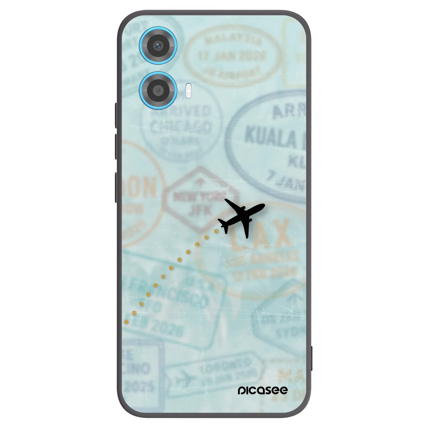 Picasee silikónový čierny obal pre Motorola Moto G34 5G - FLIGHT PATH