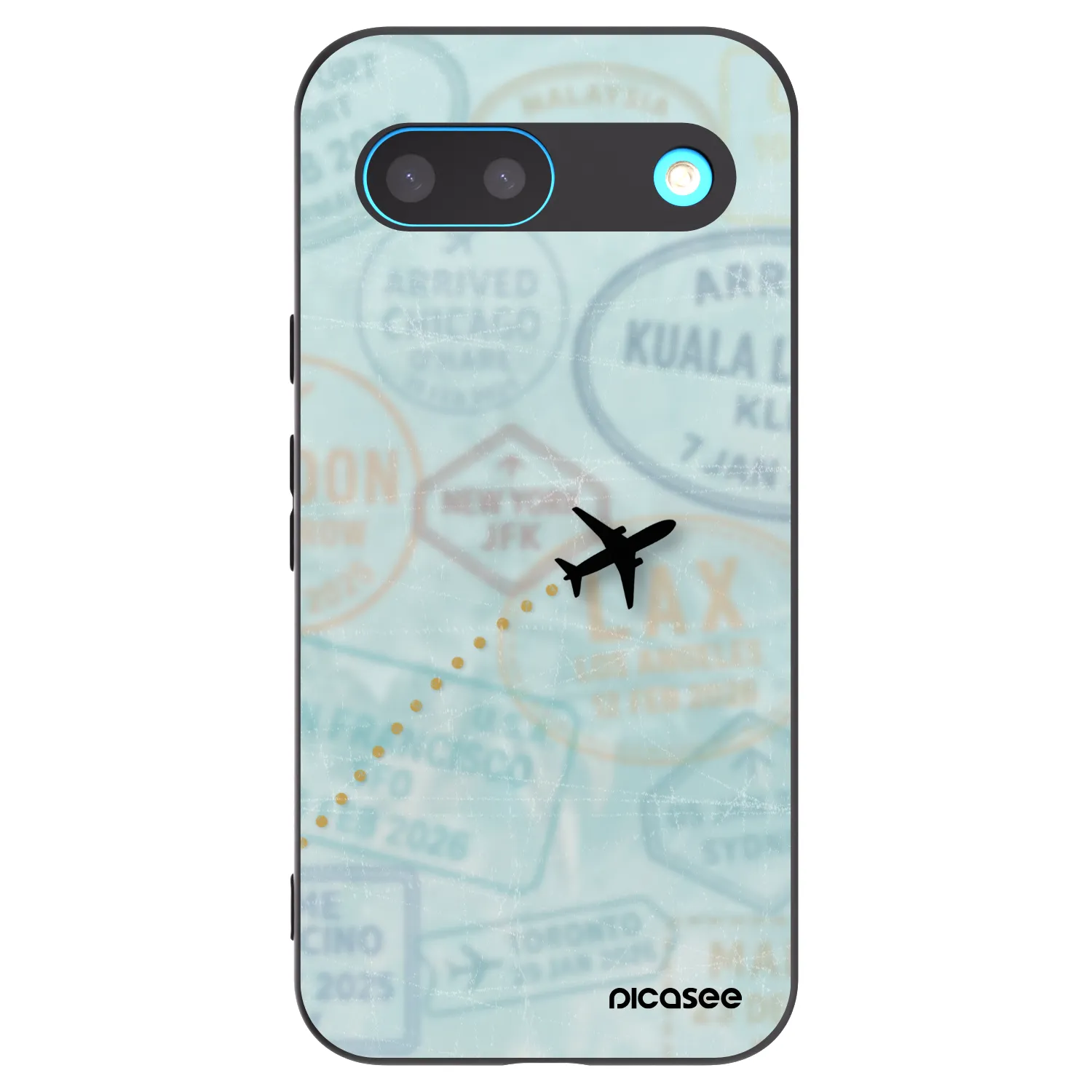 Picasee silikónový čierny obal pre Google Pixel 8 - FLIGHT PATH