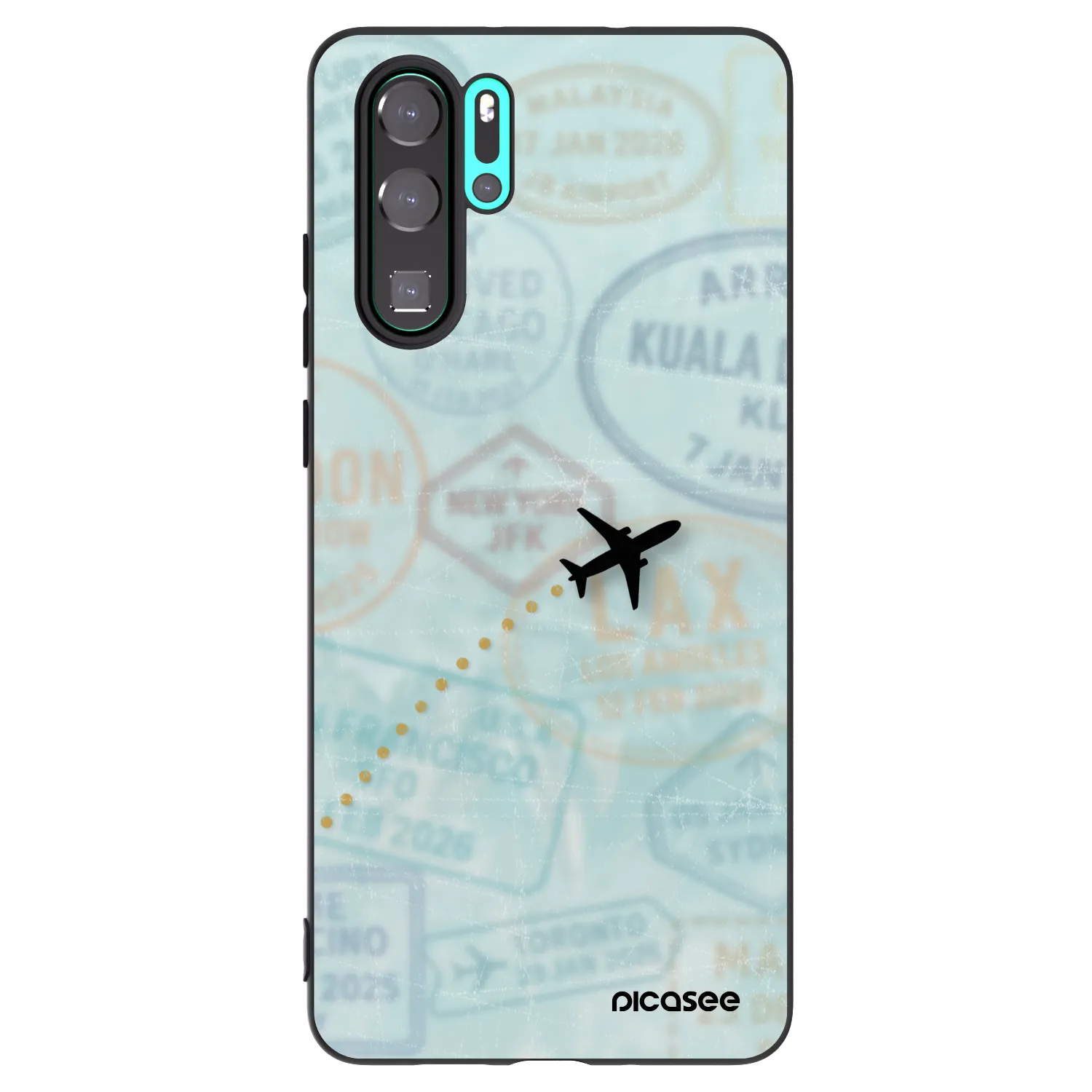 Picasee silikónový čierny obal pre Huawei P30 Pro - FLIGHT PATH