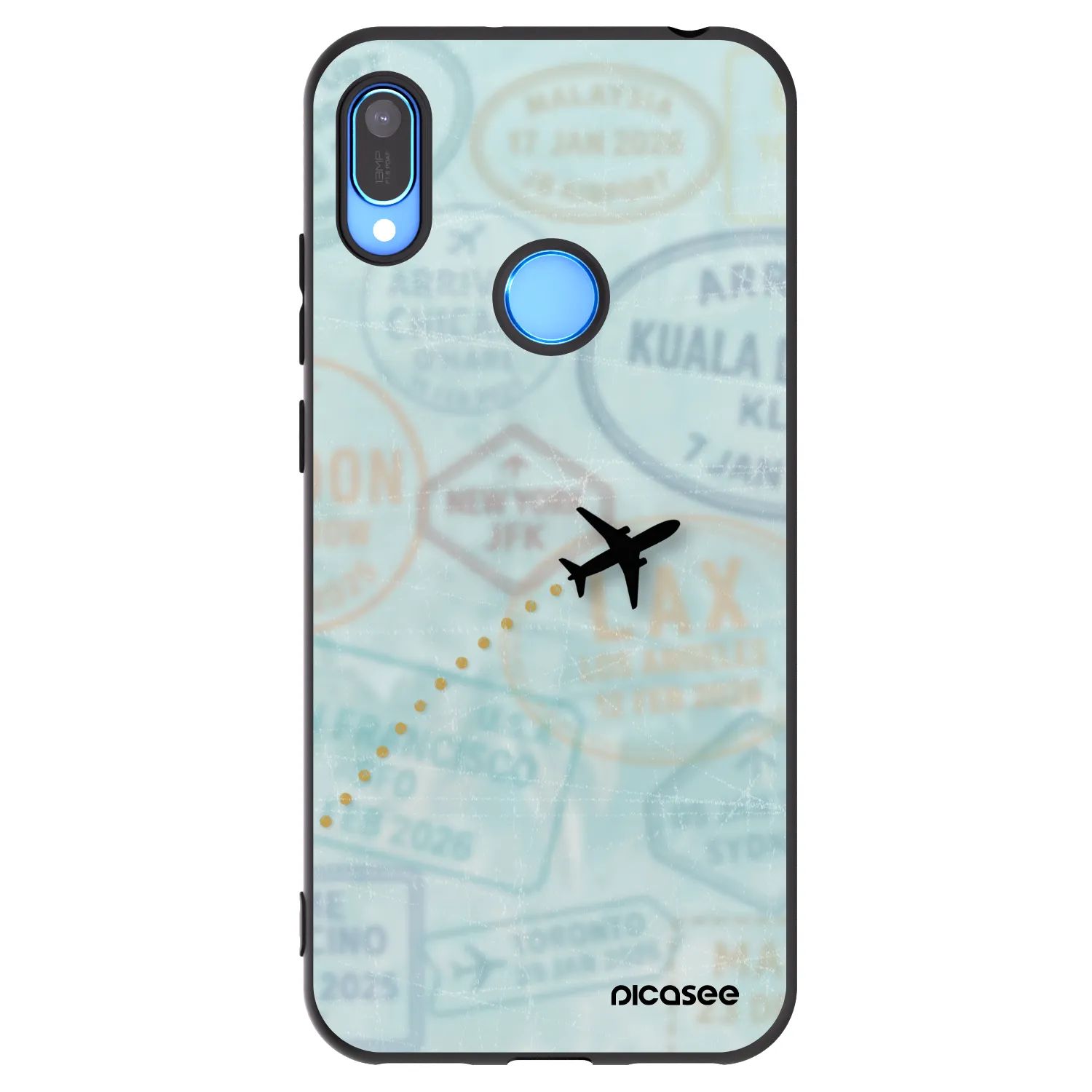 Picasee silikónový čierny obal pre Huawei Y6 2019 - FLIGHT PATH