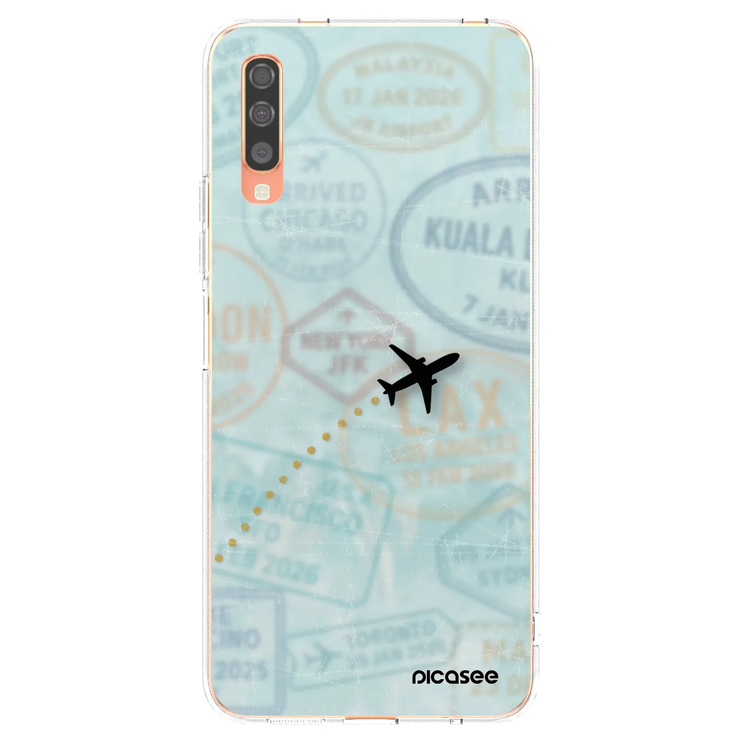Picasee silikónový prehľadný obal pre Samsung Galaxy A70 A705F - FLIGHT PATH