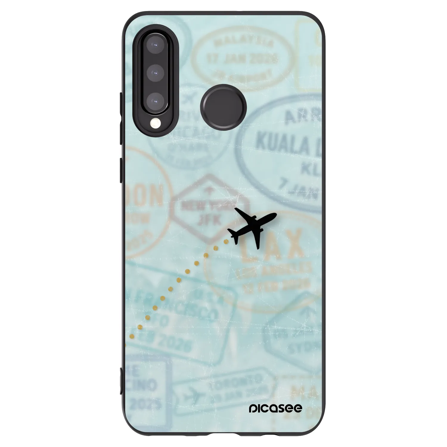 Picasee silikónový čierny obal pre Huawei P30 Lite - FLIGHT PATH