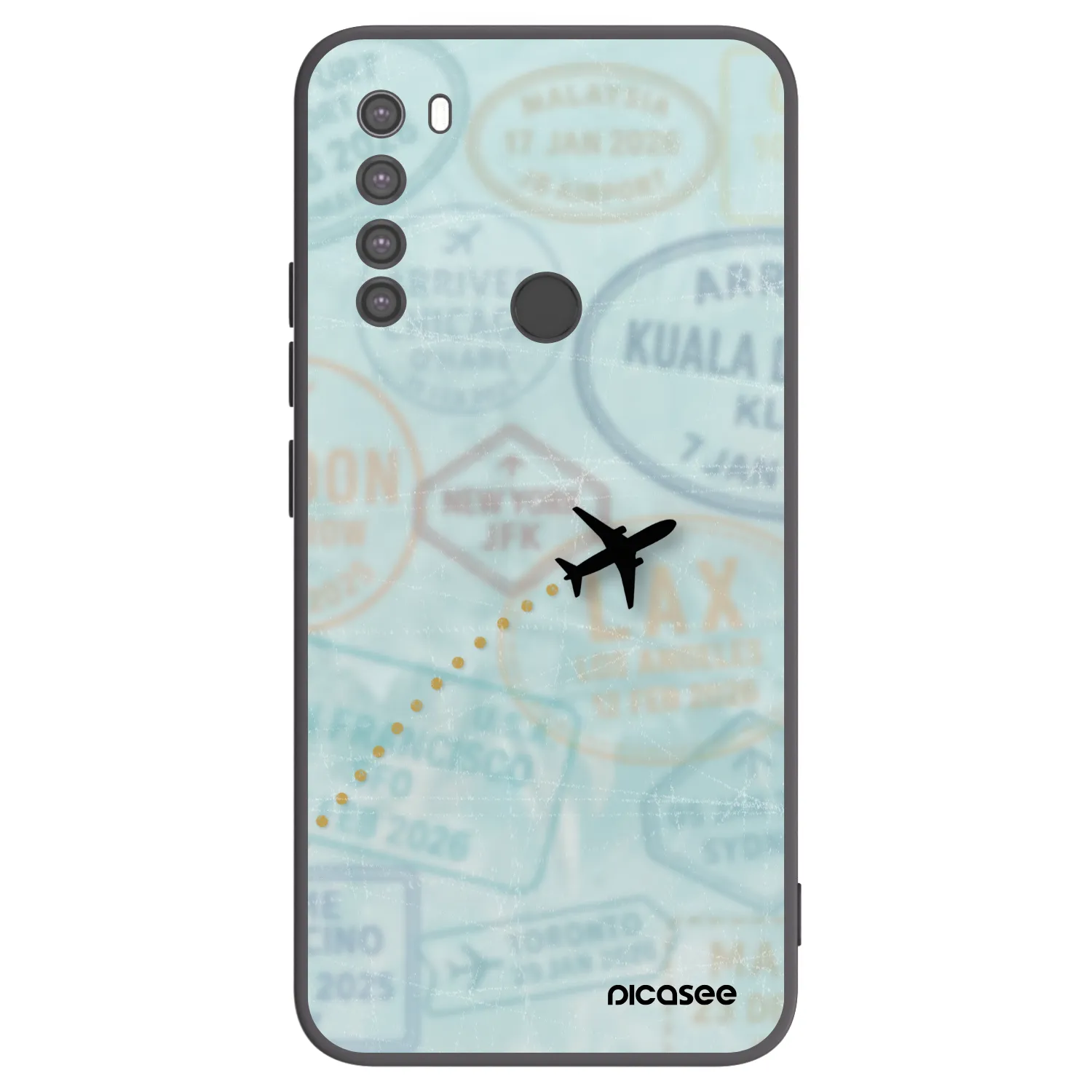 Picasee silikónový čierny obal pre Xiaomi Redmi Note 8 - FLIGHT PATH
