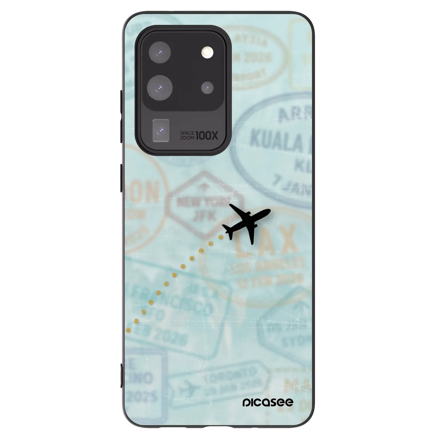 Picasee silikónový čierny obal pre Samsung Galaxy S20 Ultra 5G G988F - FLIGHT PATH