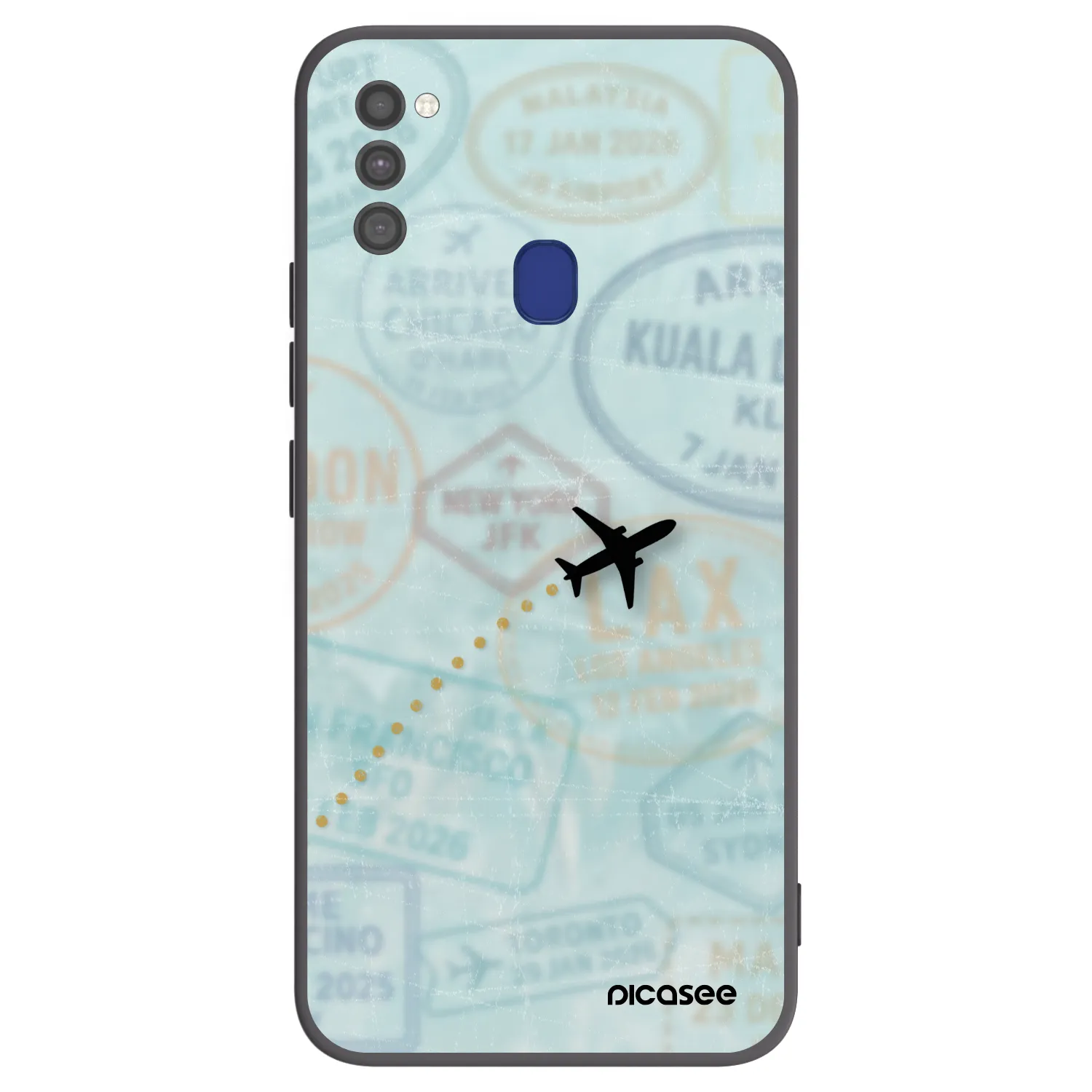 Picasee silikónový čierny obal pre Samsung Galaxy M21 M215F - FLIGHT PATH