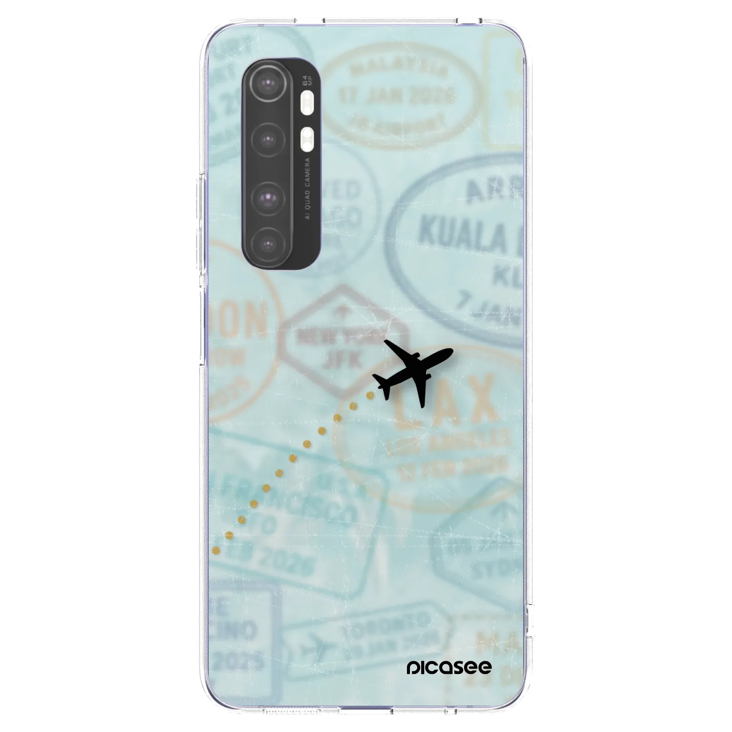 Picasee silikónový prehľadný obal pre Xiaomi Mi Note 10 Lite - FLIGHT PATH