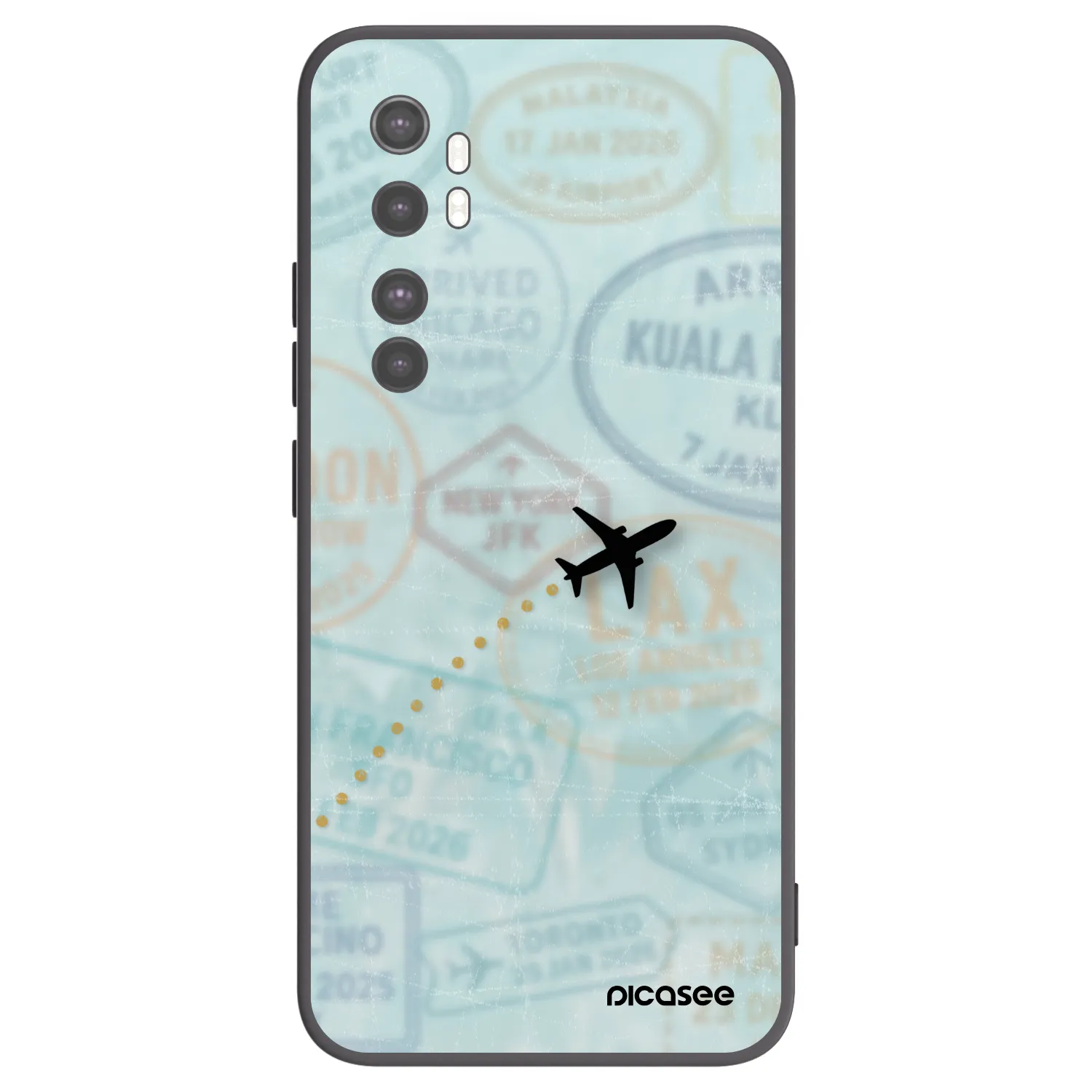 Picasee silikónový čierny obal pre Xiaomi Mi Note 10 Lite - FLIGHT PATH