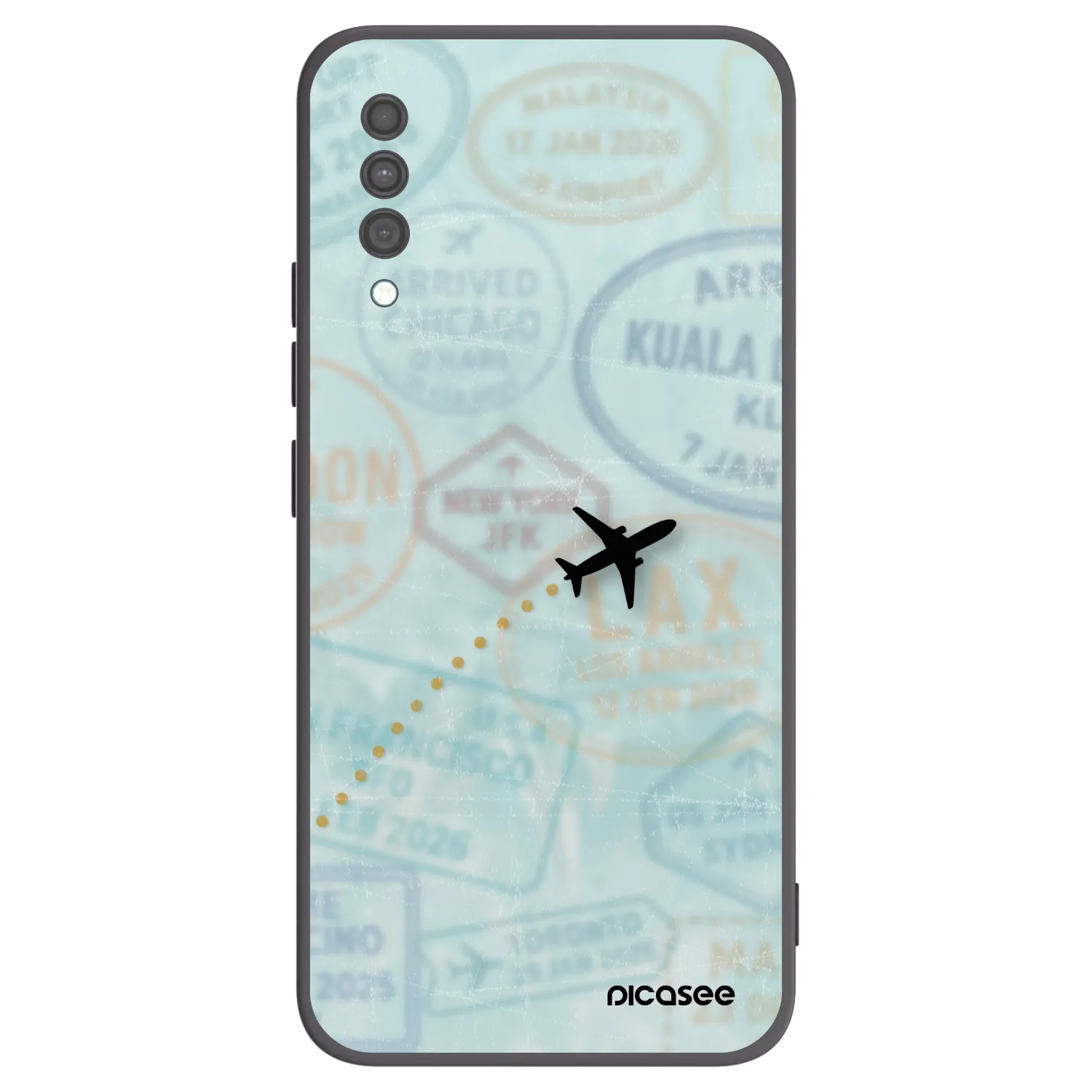 Picasee silikónový čierny obal pre Samsung Galaxy A30s A307F - FLIGHT PATH