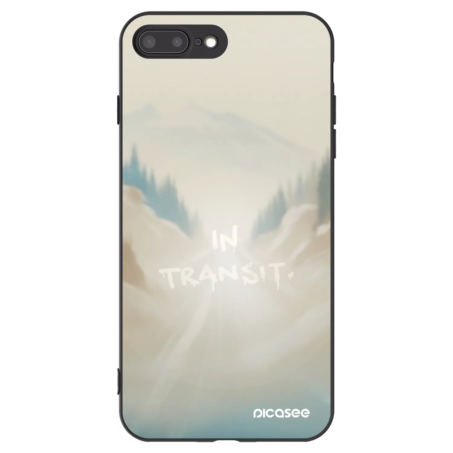 Picasee silikónový čierny obal pre Apple iPhone 8 Plus - IN TRANSIT