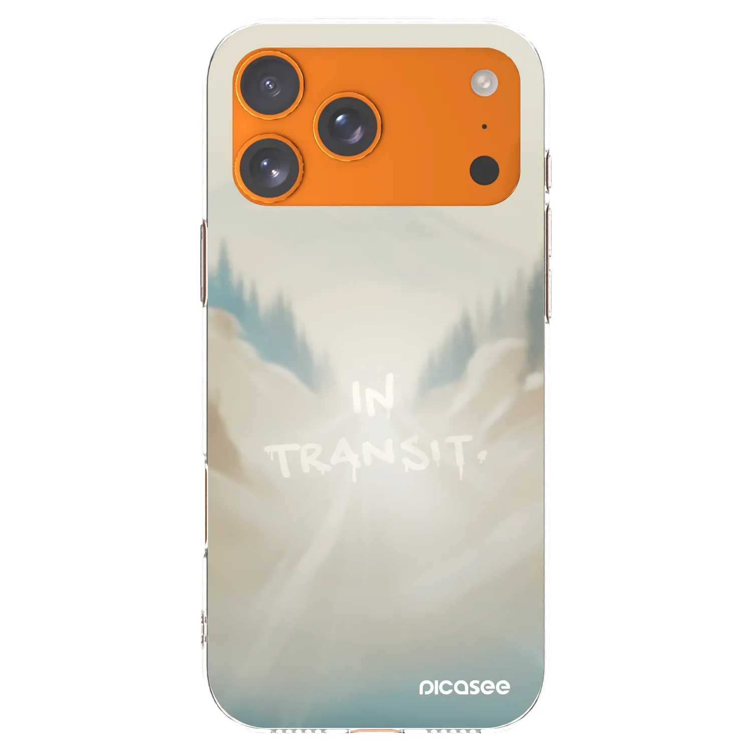 Picasee silikónový prehľadný obal pre Apple iPhone 17 Pro Max - IN TRANSIT