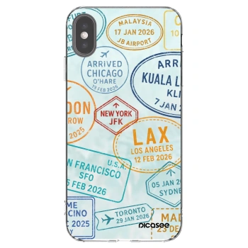 Picasee silikónový prehľadný obal pre Apple iPhone XS Max - PASSPORT EDITION