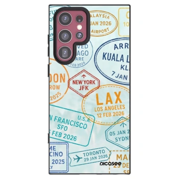 Picasee silikónový čierny obal pre Samsung Galaxy S22 Ultra 5G - PASSPORT EDITION