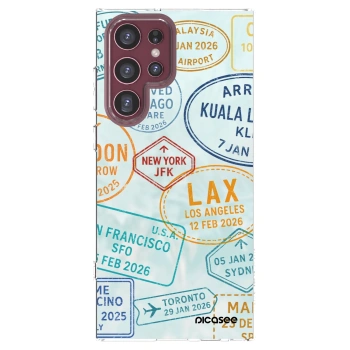 Picasee silikónový prehľadný obal pre Samsung Galaxy S22 Ultra 5G - PASSPORT EDITION