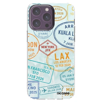Picasee silikónový prehľadný obal pre Apple iPhone 14 Pro Max - PASSPORT EDITION
