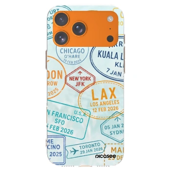 Picasee silikónový prehľadný obal pre Apple iPhone 17 Pro Max - PASSPORT EDITION