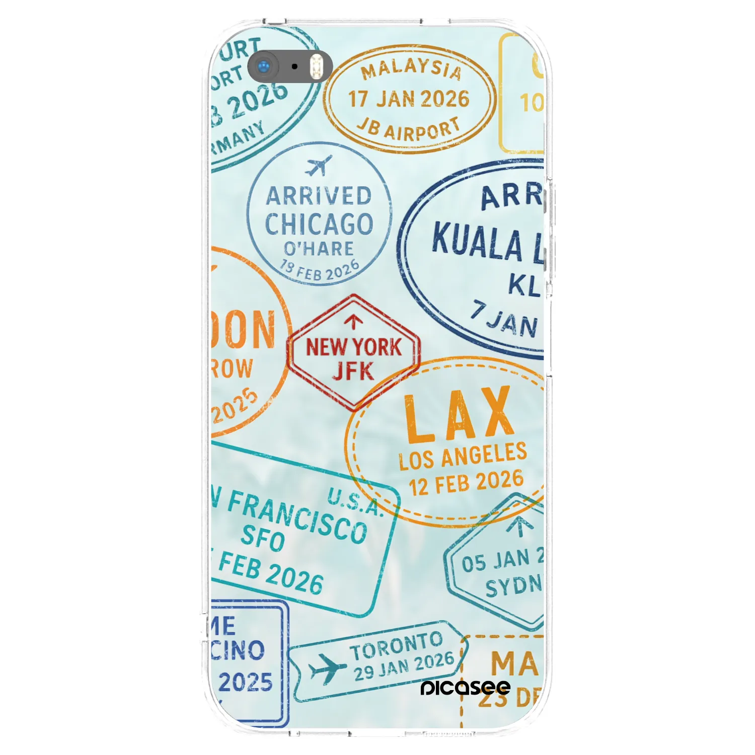 Picasee silikónový prehľadný obal pre Apple iPhone 5/5S/SE - PASSPORT EDITION