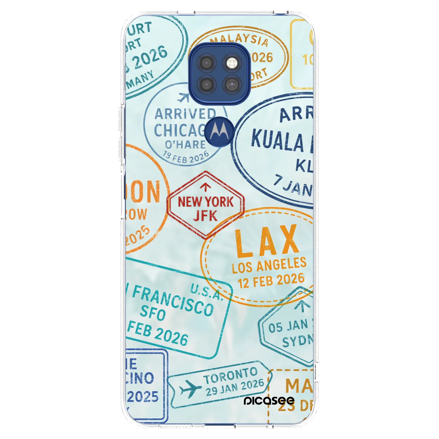 Silikónový prehľadný obal pre Motorola Moto G9 Play - PASSPORT EDITION