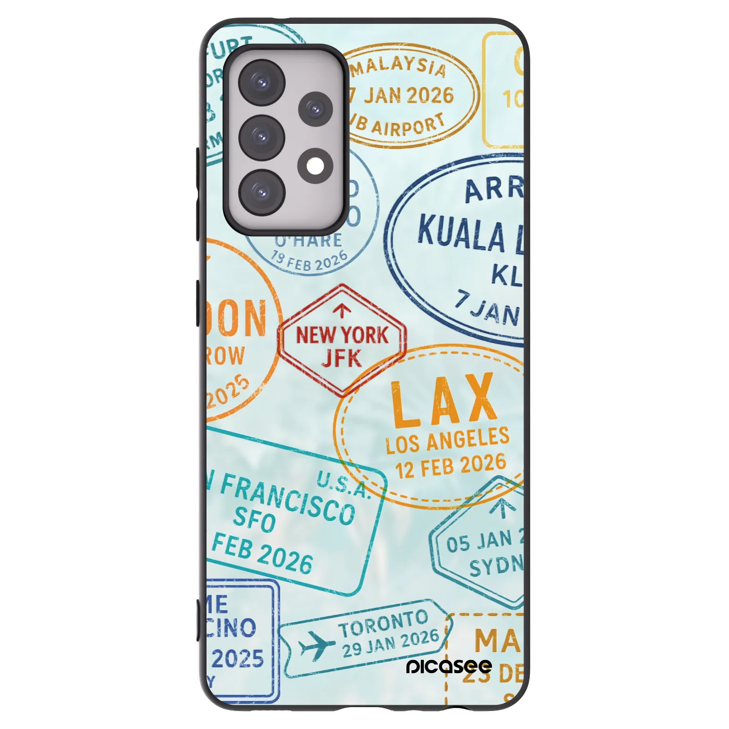 Picasee silikónový čierny obal pre Samsung Galaxy A52 5G A525F - PASSPORT EDITION
