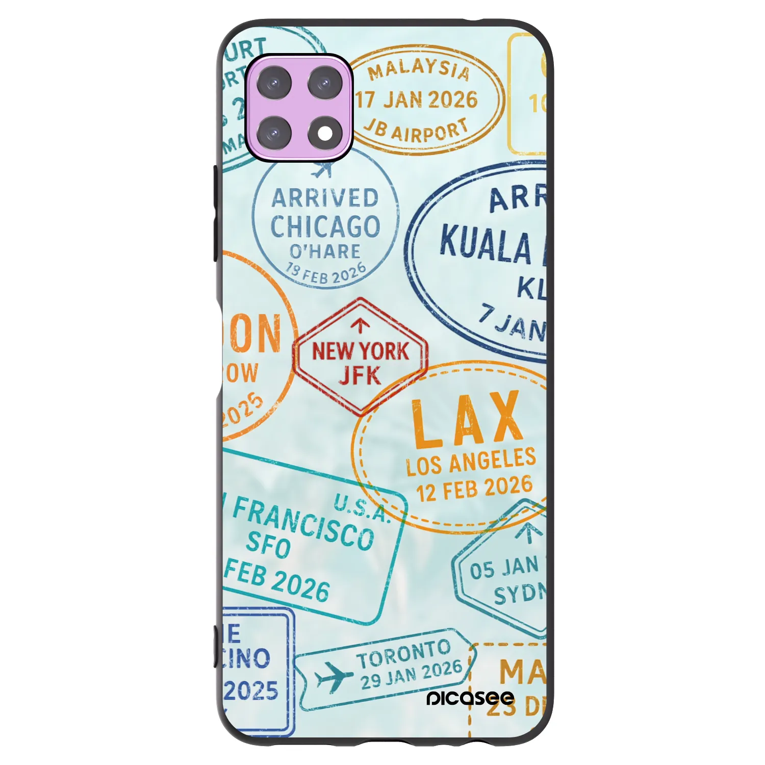 Picasee silikónový čierny obal pre Samsung Galaxy A22 A226B 5G - PASSPORT EDITION
