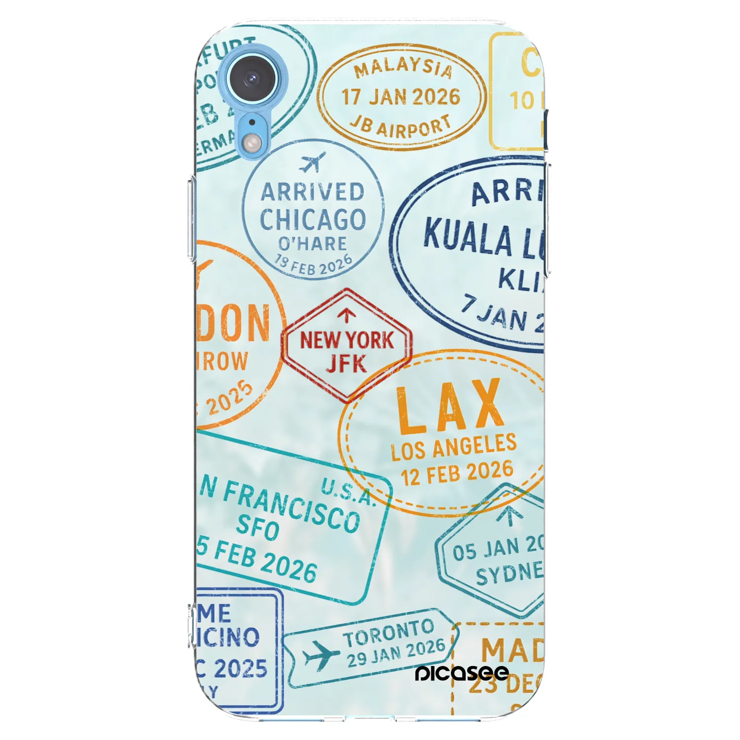 Picasee silikónový prehľadný obal pre Apple iPhone XR - PASSPORT EDITION