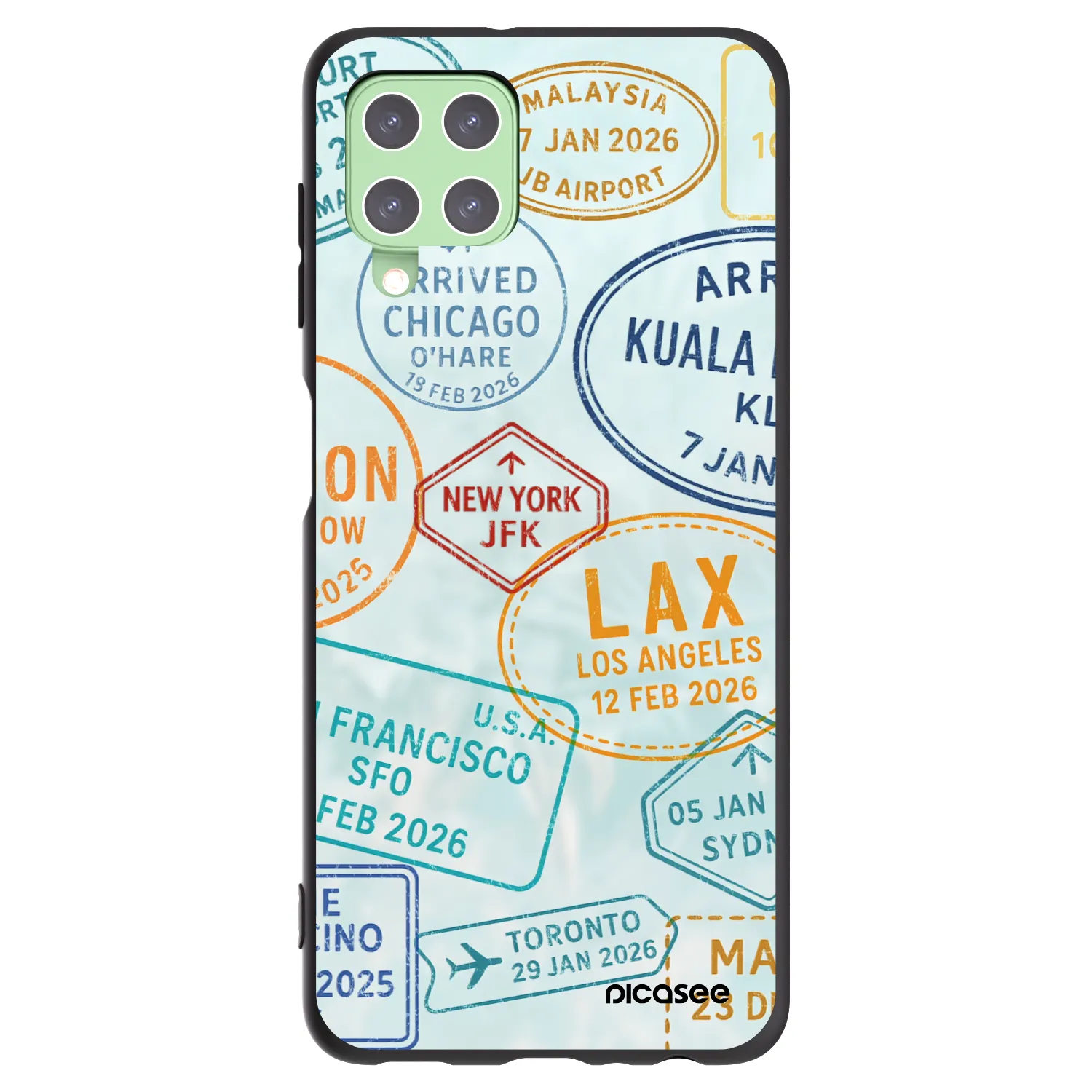 Picasee silikónový čierny obal pre Samsung Galaxy A22 A225F 4G - PASSPORT EDITION