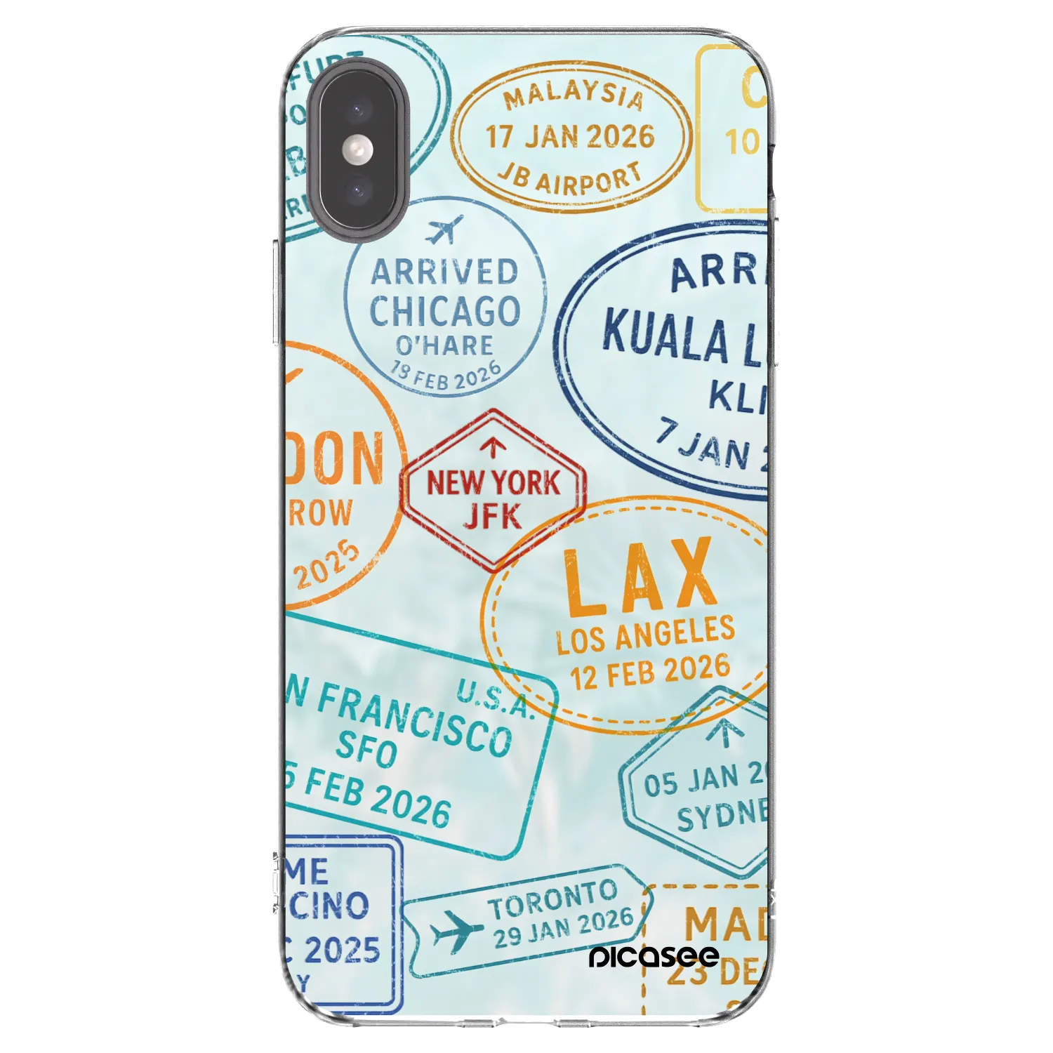 Picasee silikónový prehľadný obal pre Apple iPhone XS Max - PASSPORT EDITION