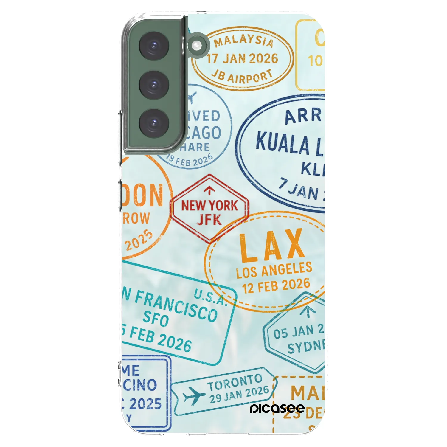 Picasee silikónový prehľadný obal pre Samsung Galaxy S22+ 5G - PASSPORT EDITION