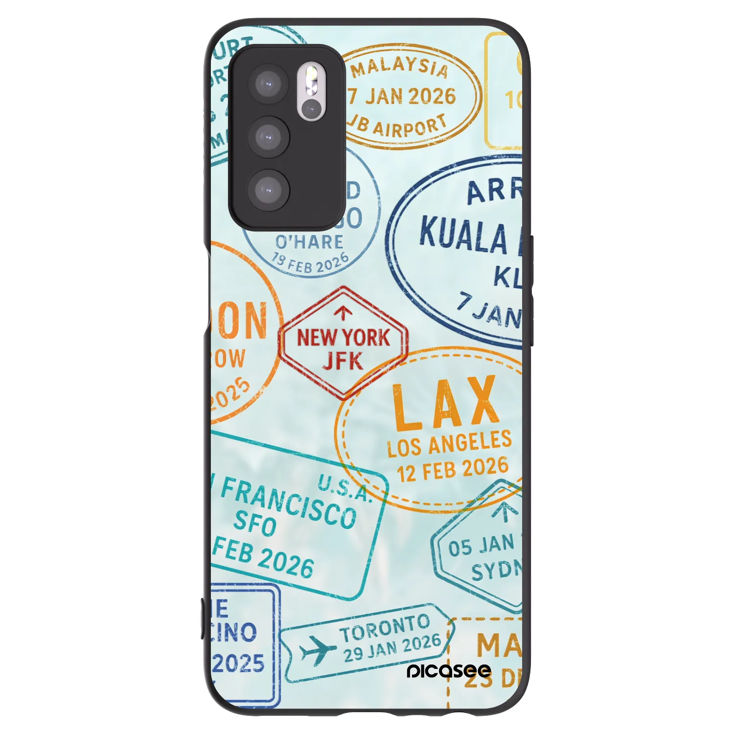 Picasee silikónový čierny obal pre OPPO A16s - PASSPORT EDITION