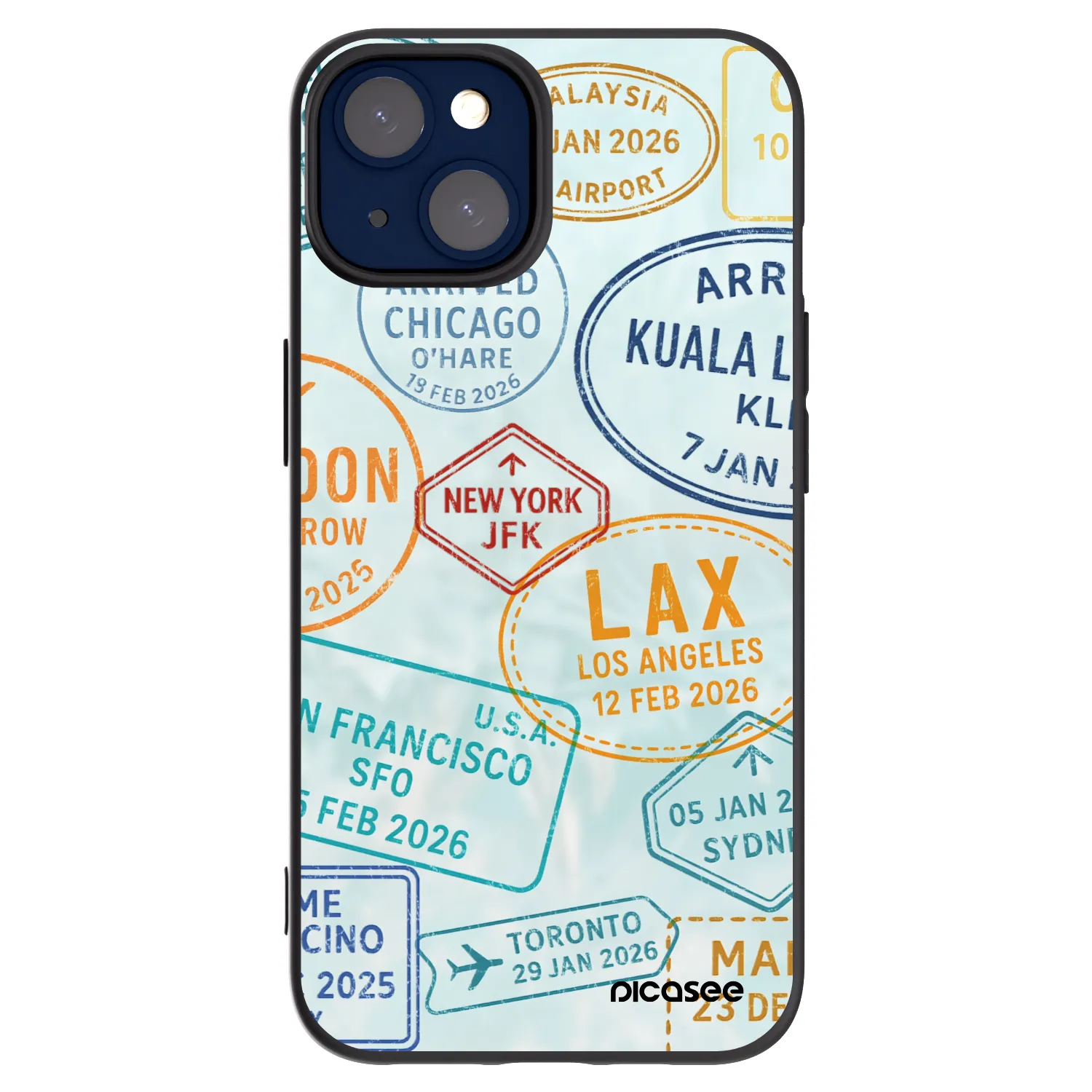 Silikónový čierny obal pre Apple iPhone 14 - PASSPORT EDITION
