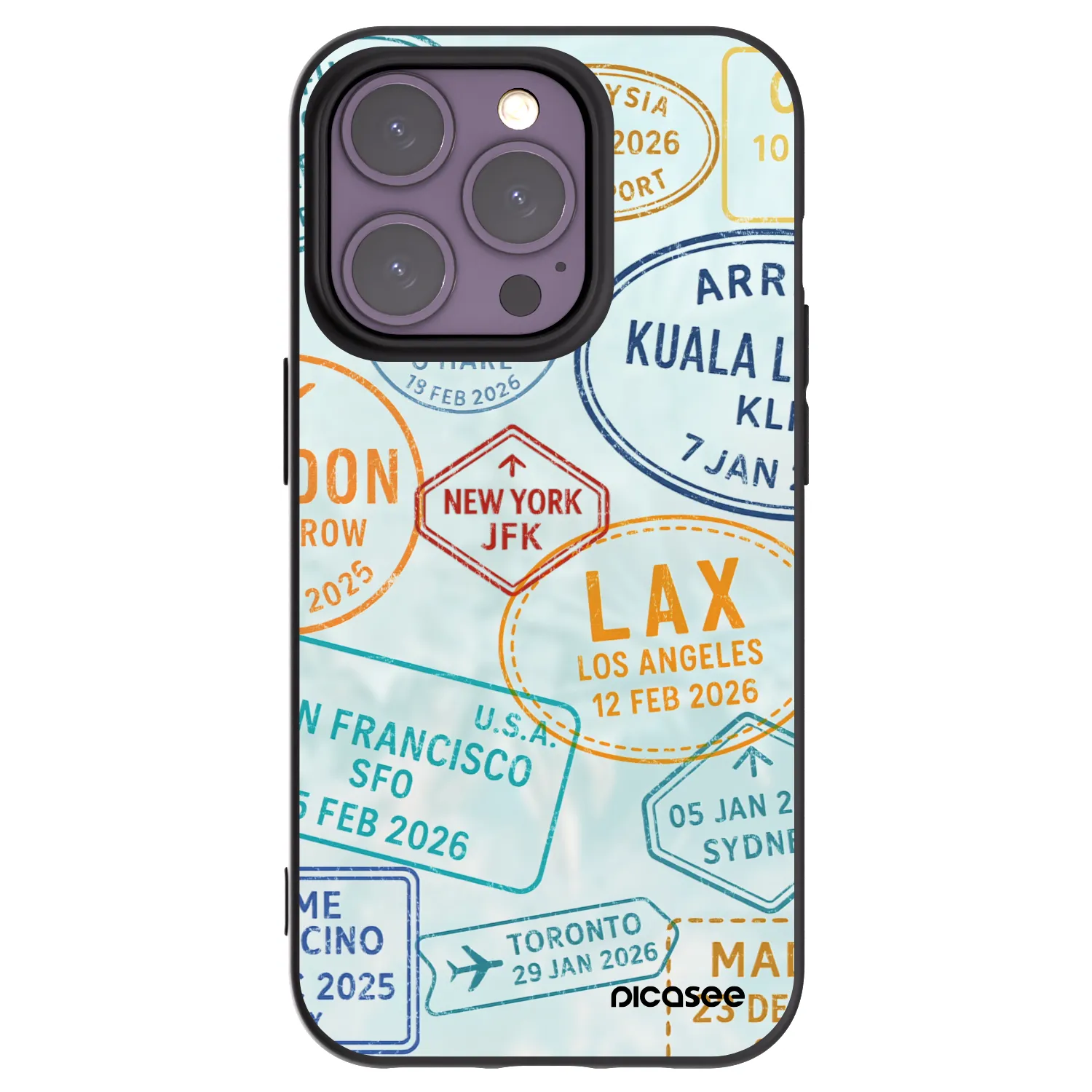 Picasee silikónový čierny obal pre Apple iPhone 14 Pro - PASSPORT EDITION